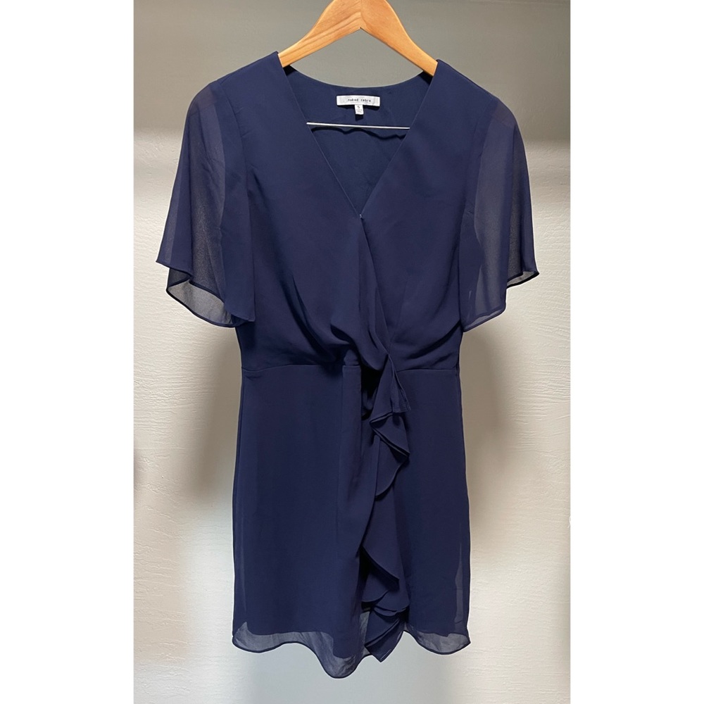 NAKED ZEBRA V-neck Ruffle Dress